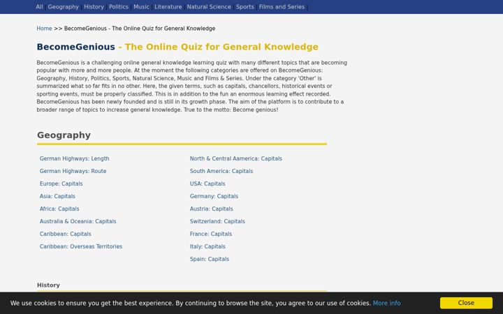 Screenshot of becomegenious-quiz.com
