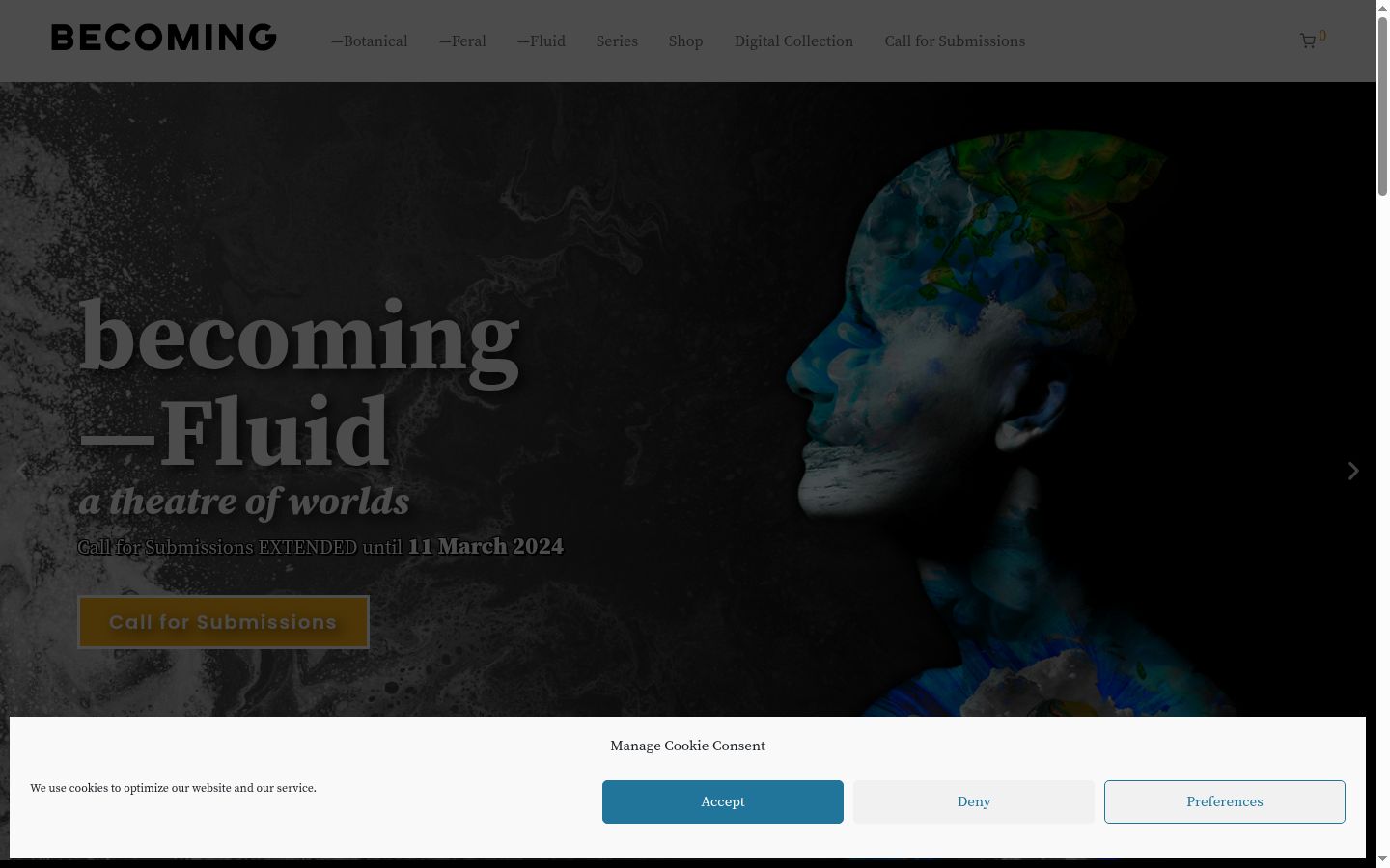 Screenshot del banner di consenso mostrato prima di qualsiasi interazione