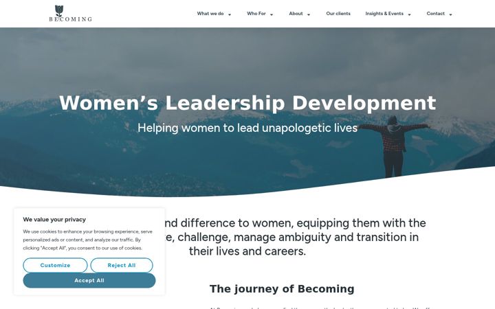 Screenshot of becoming.international