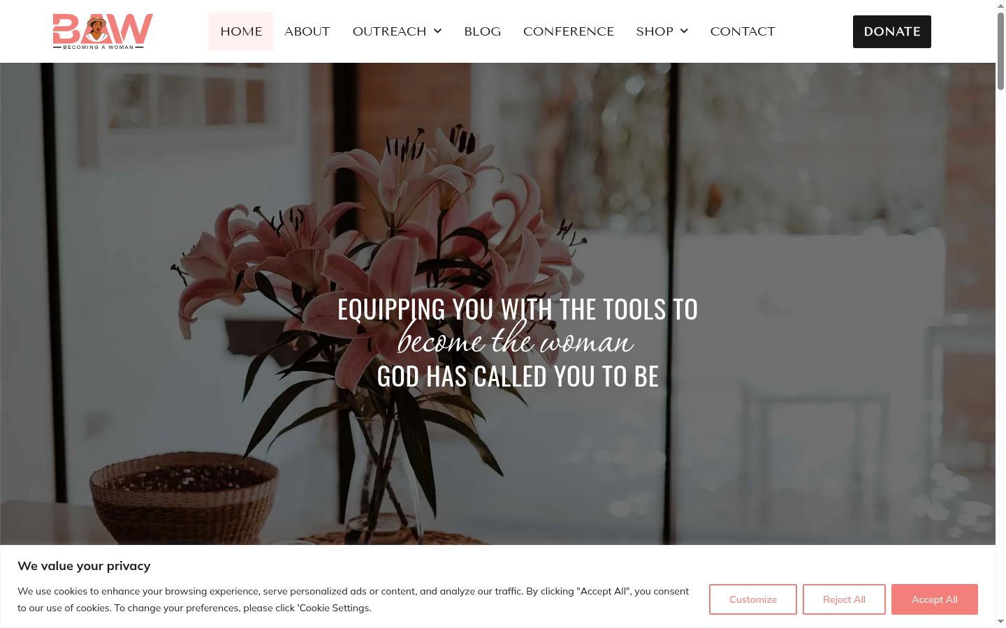 Screenshot of the consent banner shown before any interaction
