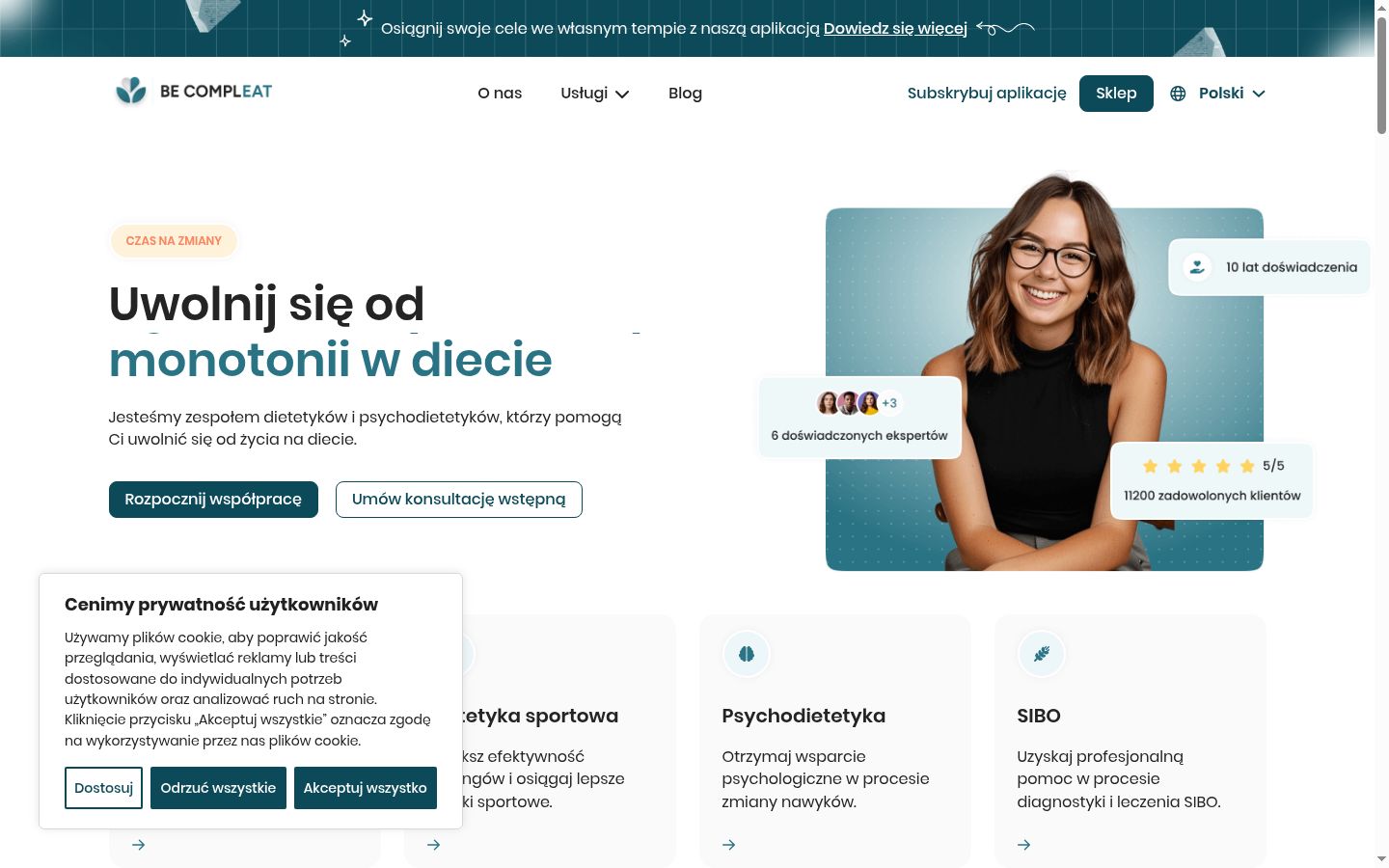Skærmbillede af samtykkebanneret, som det blev vist før nogen interaktion