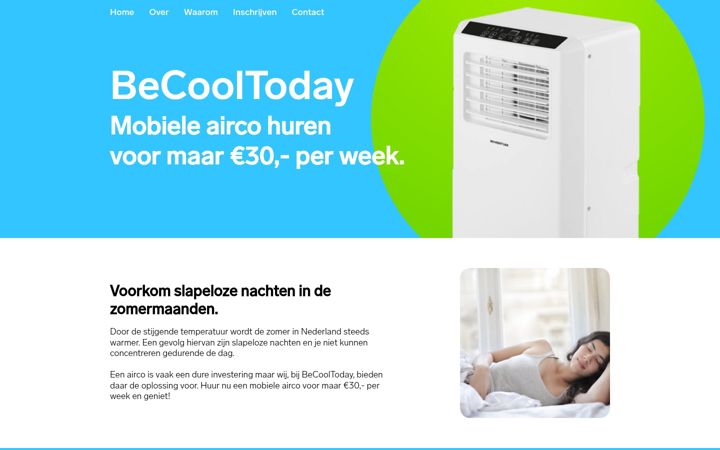 Screenshot of becooltoday.nl