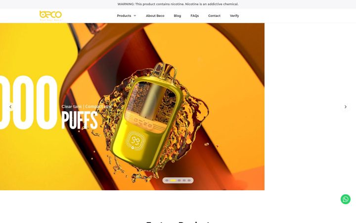 Screenshot of becovape.com