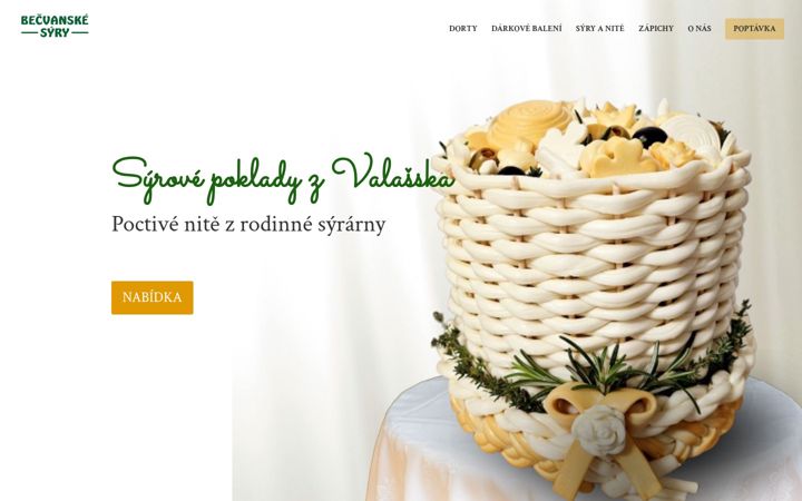 Screenshot of becvanskesyry.cz