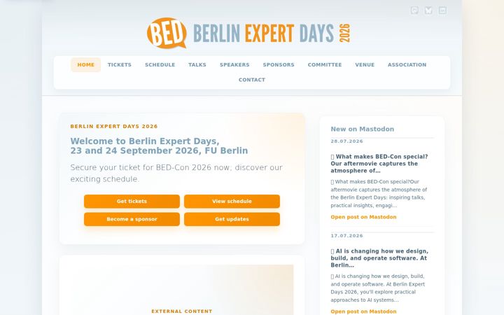 Screenshot von bed-con.org