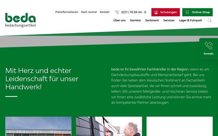 Screenshot of beda-dach.de