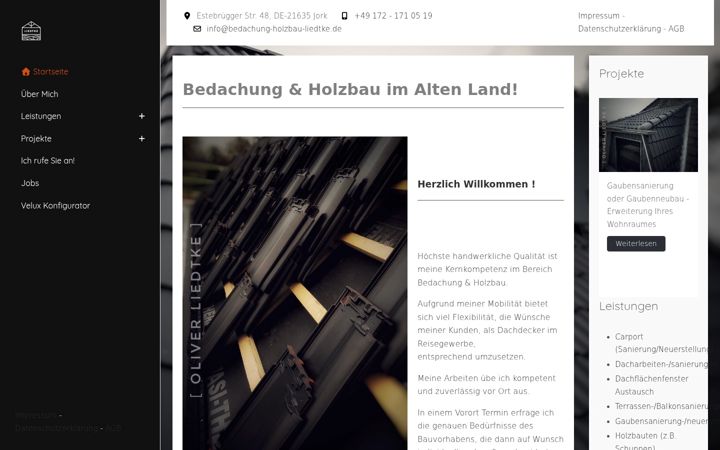 Screenshot of bedachung-holzbau-liedtke.de