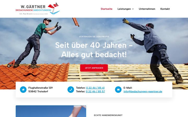 Screenshot of bedachungen-gaertner.de