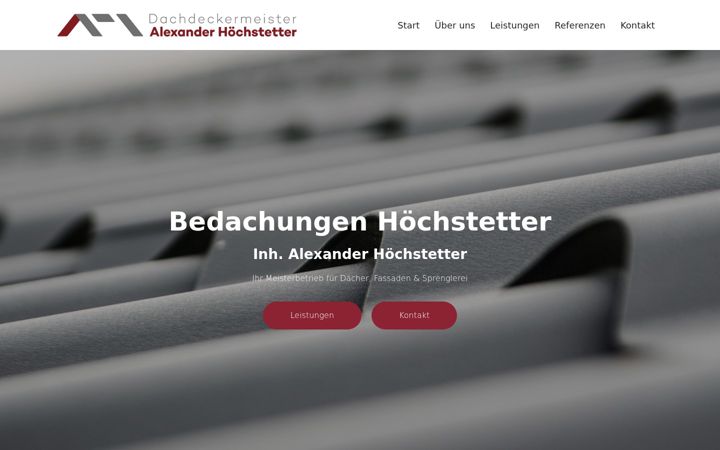 Screenshot of bedachungen-hoechstetter.de