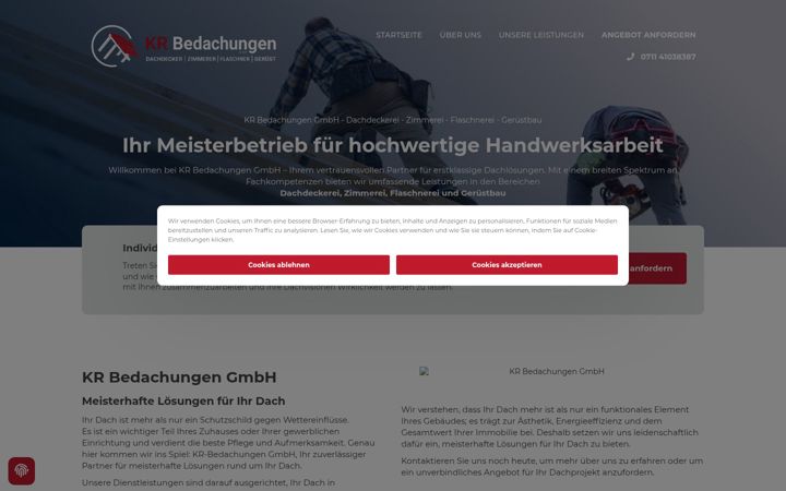 Screenshot of bedachungen-kr.de