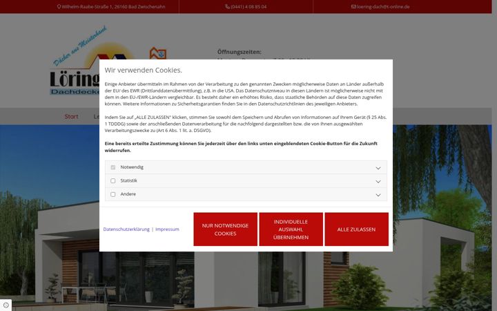 Screenshot of bedachungen-loering.de