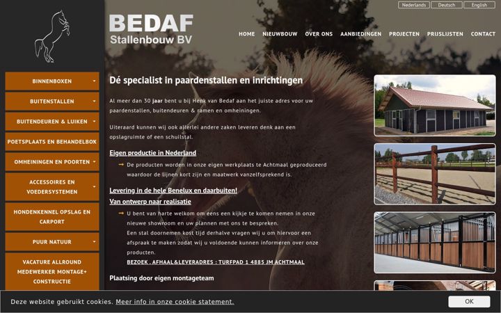 Capture d'écran de bedafstallenbouw.nl