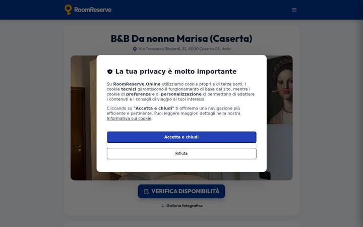 Screenshot of bedandbreakfastacaserta.it
