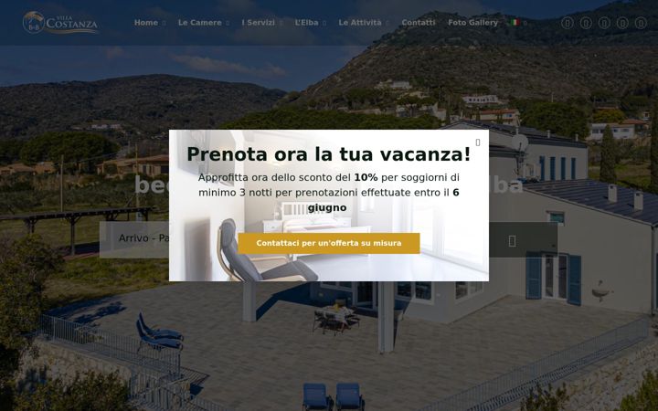 Screenshot of bedandbreakfastisolaelba.it