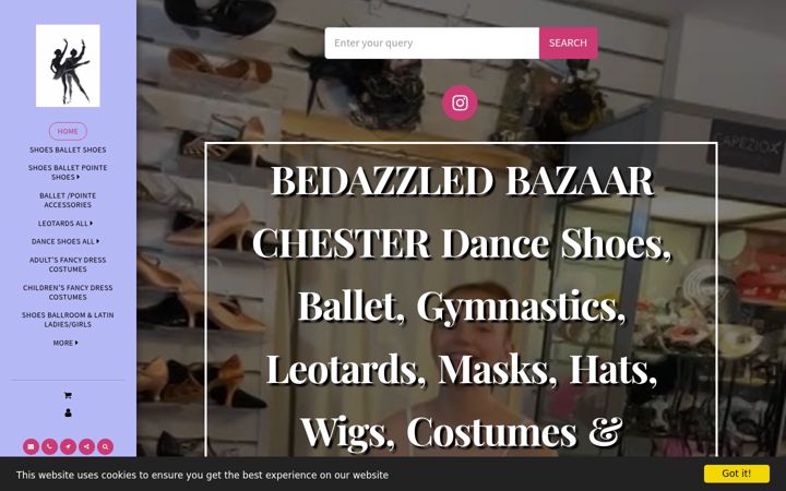 Screenshot von bedazzled-danceshop-chester.co.uk