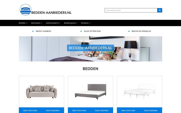 Screenshot of bedden-aanbieders.nl