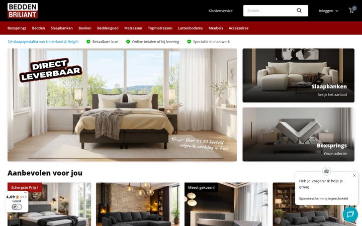 Screenshot of beddenbriljant.nl