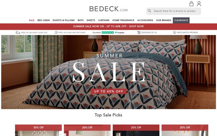 Screenshot of bedeckhome.com