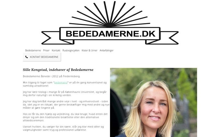 Screenshot of bededamerne.dk