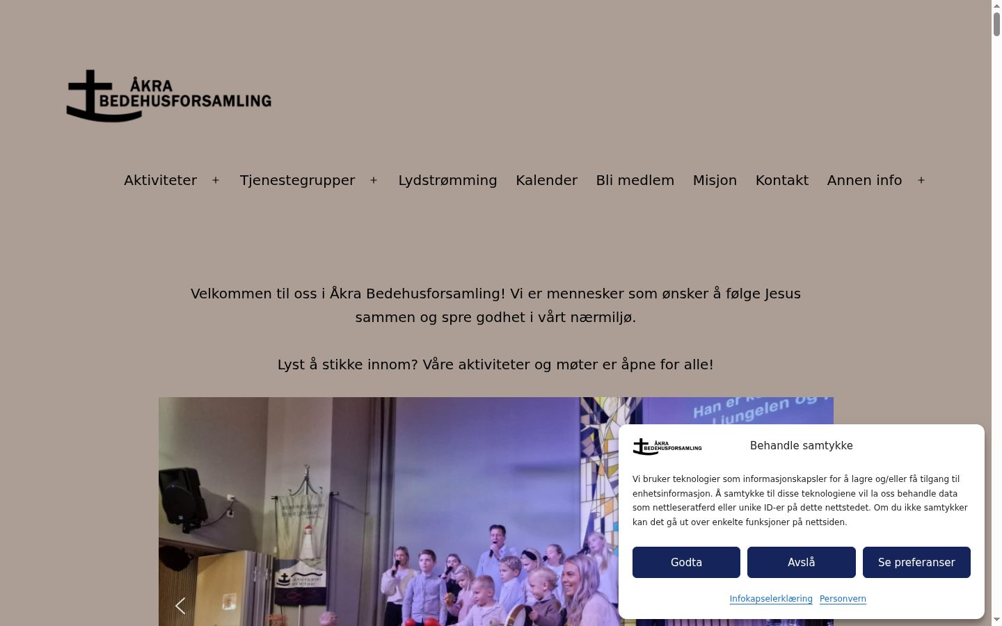 Screenshot del banner di consenso mostrato prima di qualsiasi interazione