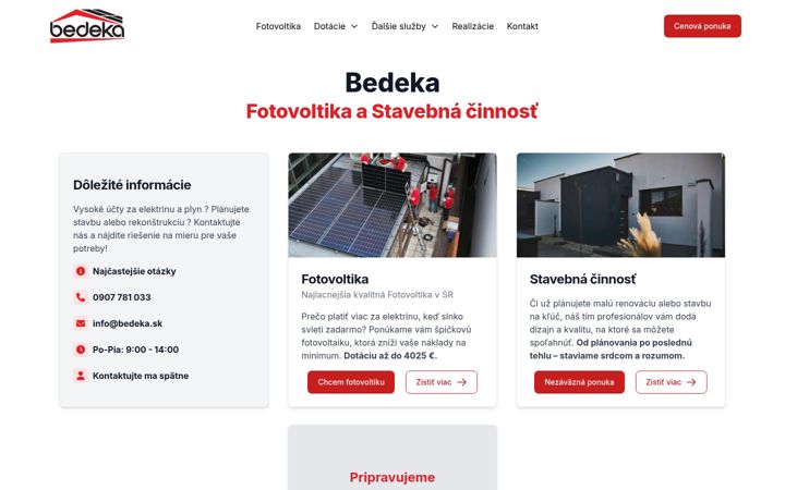 Screenshot of bedeka.sk