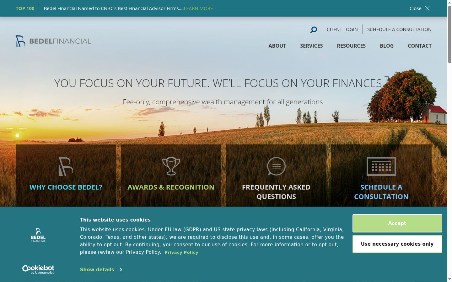 Screenshot of the consent banner shown before any interaction