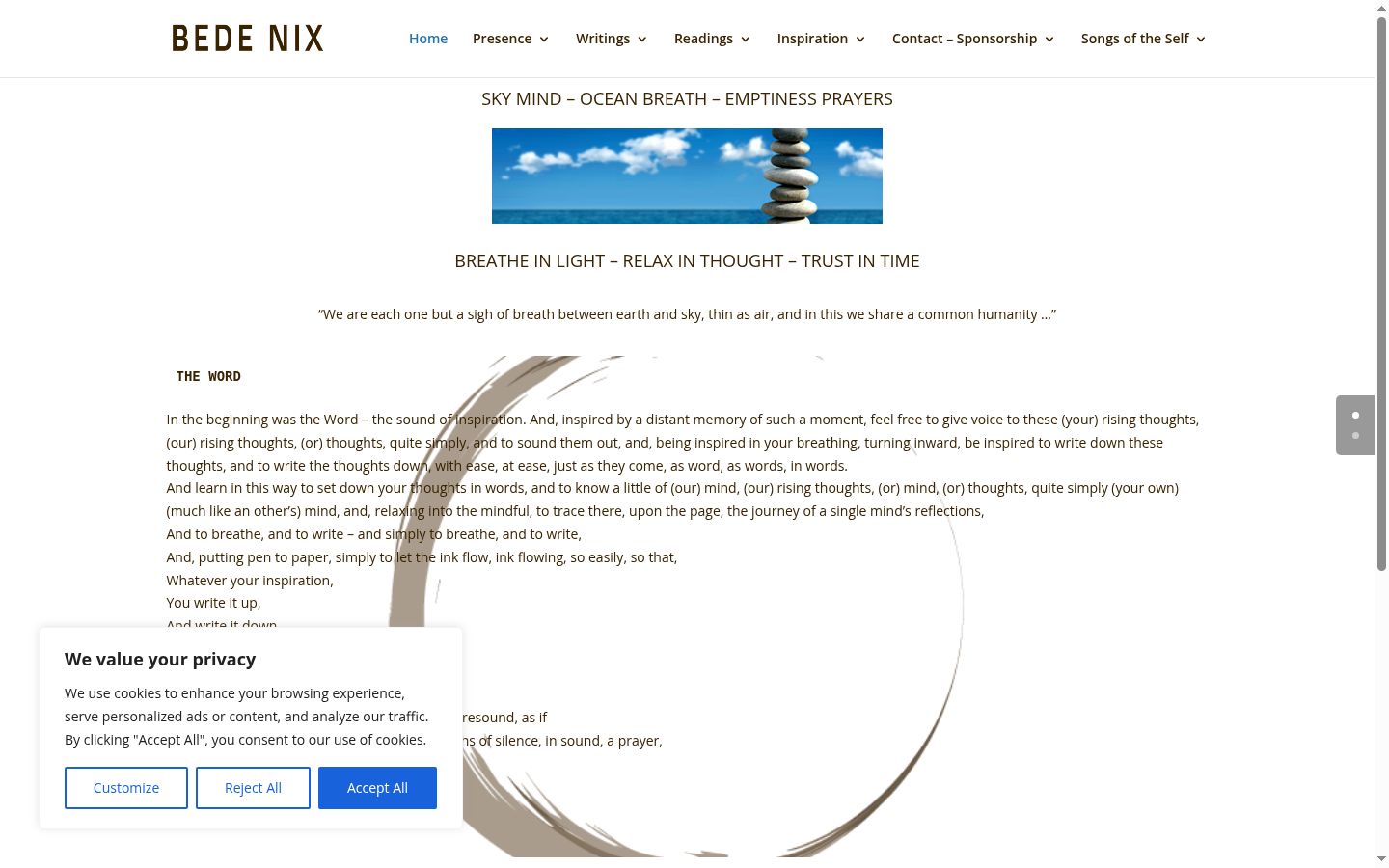 Screenshot of the consent banner shown before any interaction