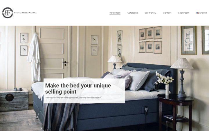 Screenshot of bedfactorysweden.com