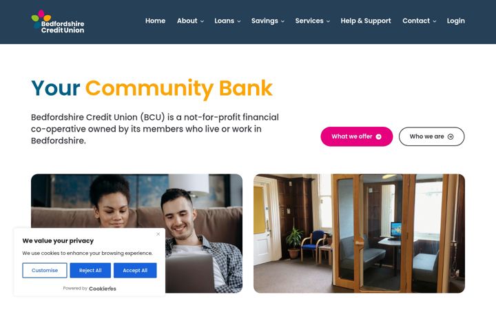 Captura de pantalla de bedfordcreditunion.org.uk