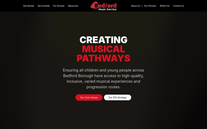Screenshot of bedfordmusic.org.uk