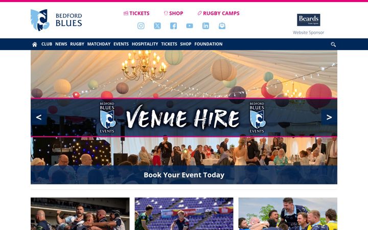 Screenshot of bedfordrugby.co.uk
