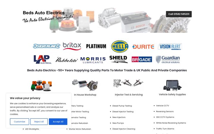 Screenshot of bedfordshireautoelectrics.com