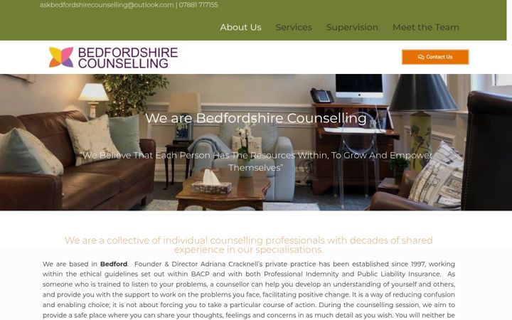 Zrzut ekranu bedfordshirecounselling.co.uk