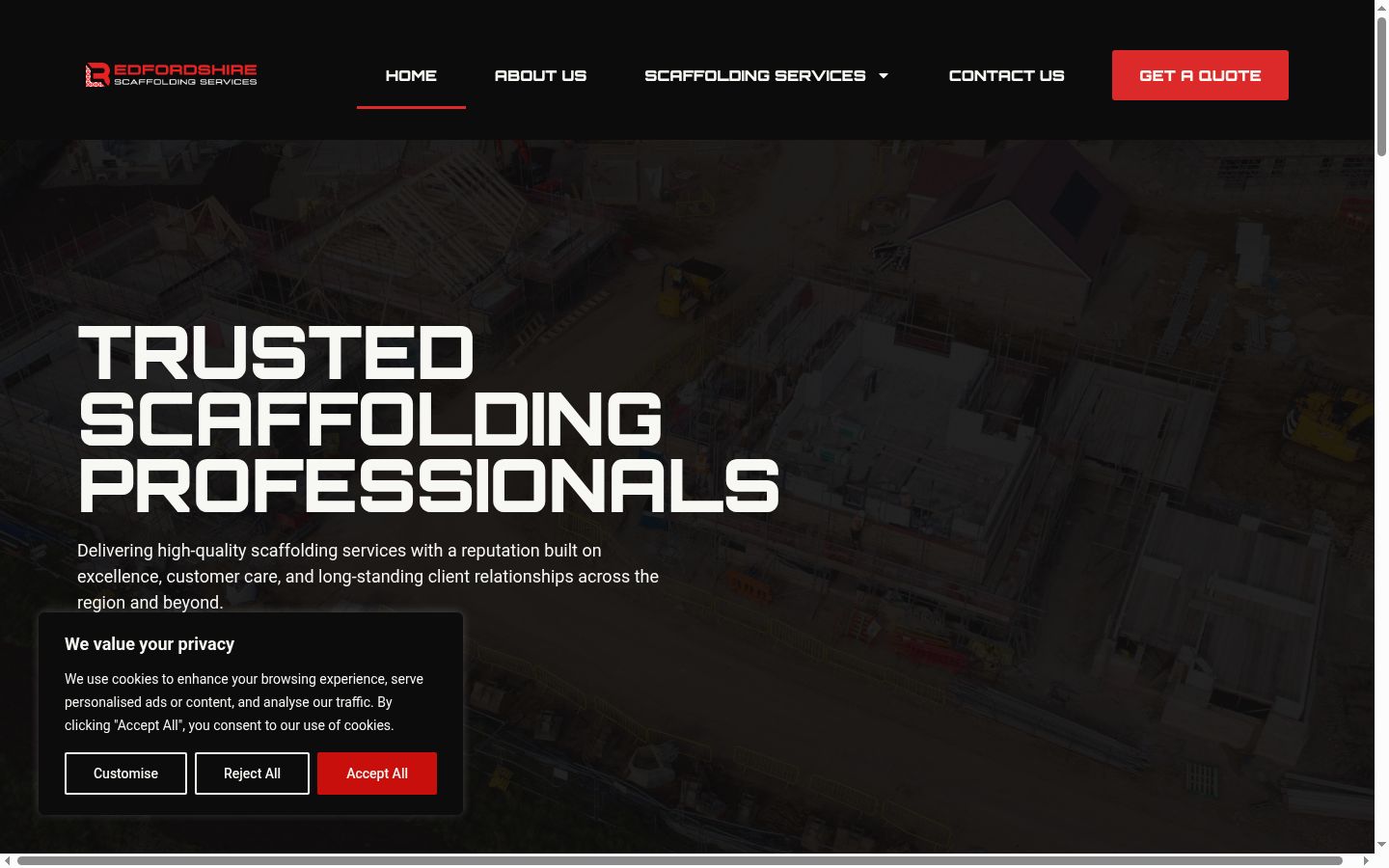 Screenshot of the consent banner shown before any interaction