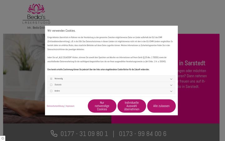 Screenshot of bedia-laserstudio.de
