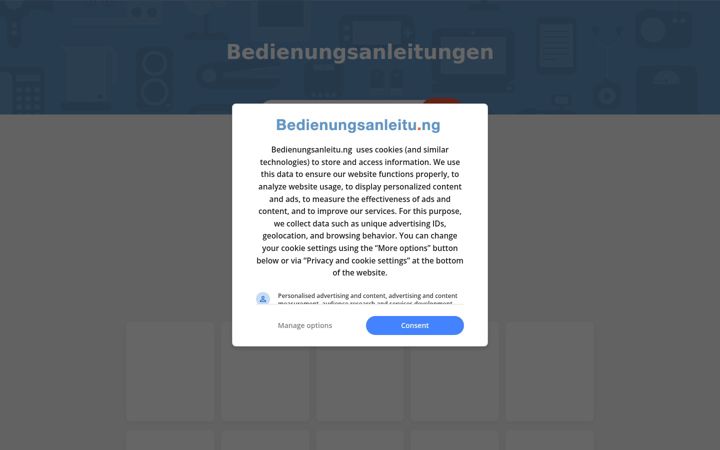 Screenshot of bedienungsanleitu.ng