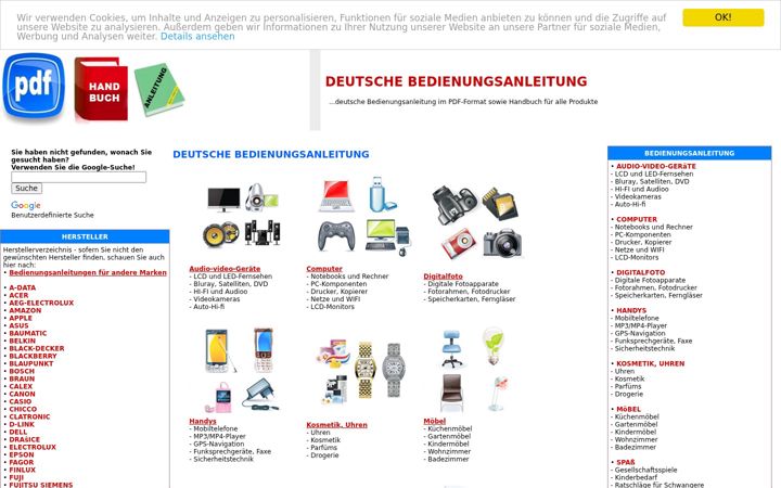Screenshot of bedienungsanleitungonline.de