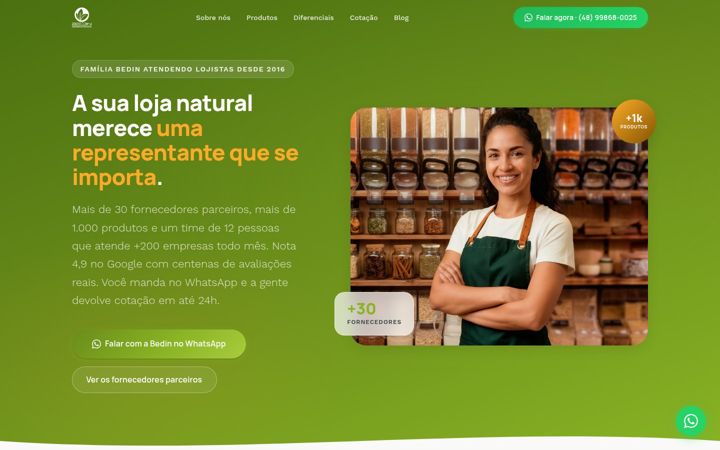 Screenshot of bedinrepresentacao.com.br