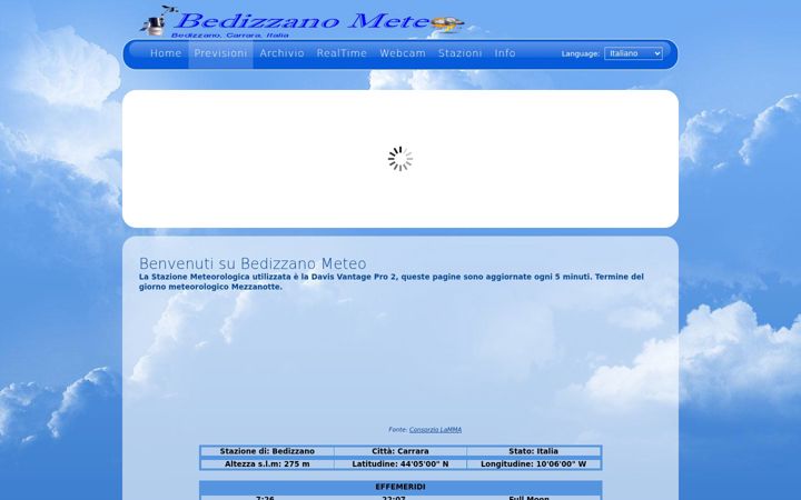 Screenshot von bedizzanometeo.altervista.org