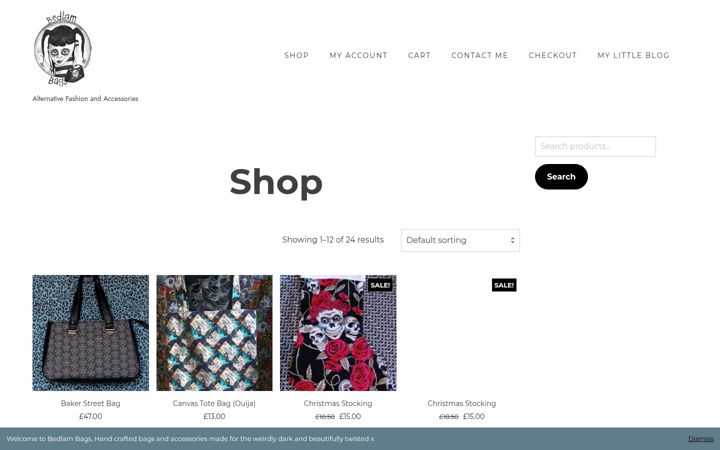 Screenshot di bedlambags.co.uk