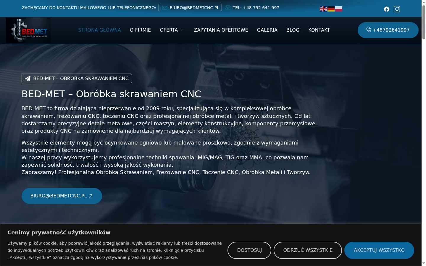 Zrzut ekranu banera zgody wyświetlanego przed jakąkolwiek interakcją