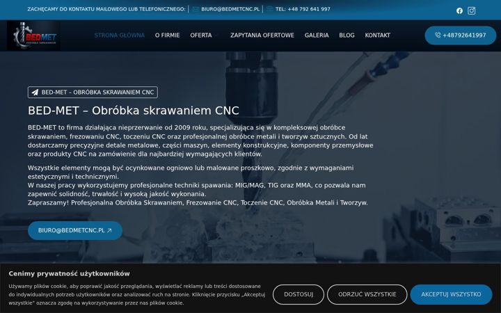 Screenshot of bedmetcnc.pl