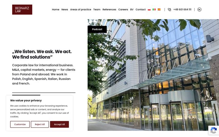 Screenshot of bednarzlaw.pl