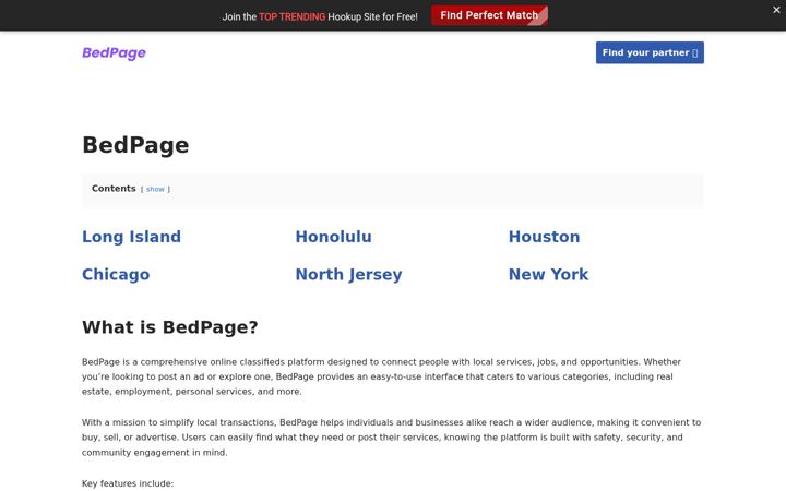 Screenshot of bedpage.online