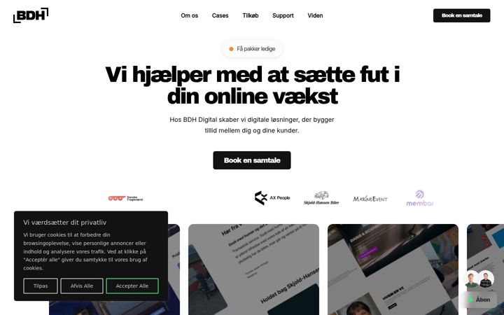 Screenshot of bedredanskehjemmesider.dk