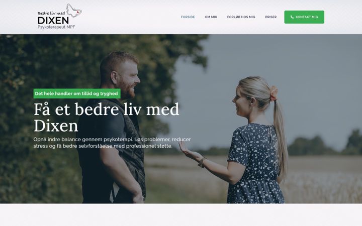 Screenshot of bedrelivmeddixen.dk