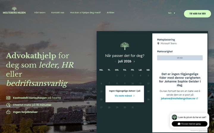 Screenshot of bedriftsadvokat.com