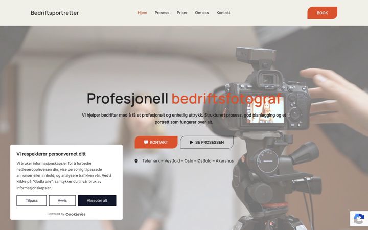 Screenshot of bedriftsportretter.no