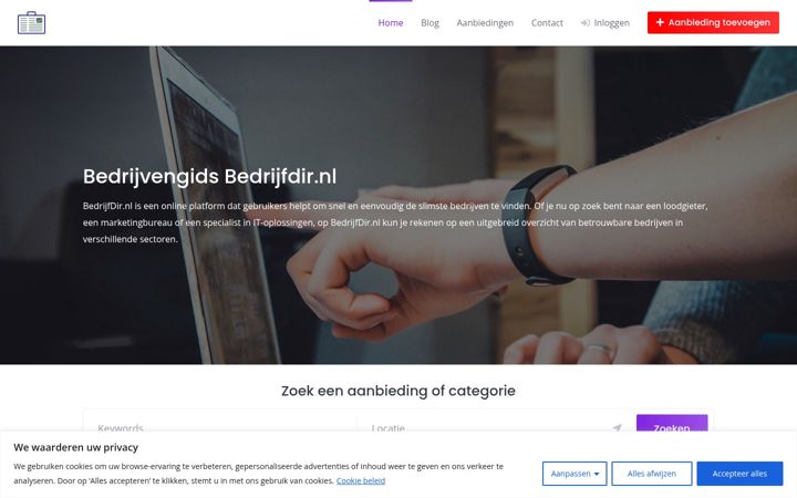 Zrzut ekranu bedrijfdir.nl