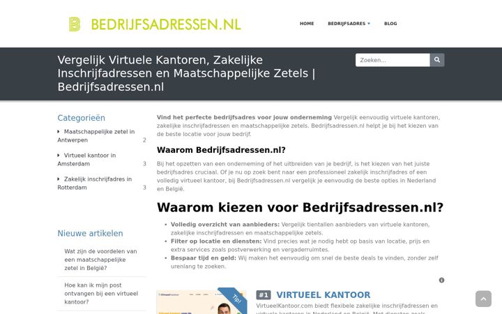 Zrzut ekranu bedrijfsadressen.nl